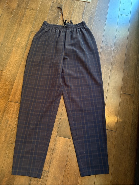 Wilfred Pants - Wilfred women’s Navy Plaid Drawstring dress Pants size small fits like medium to